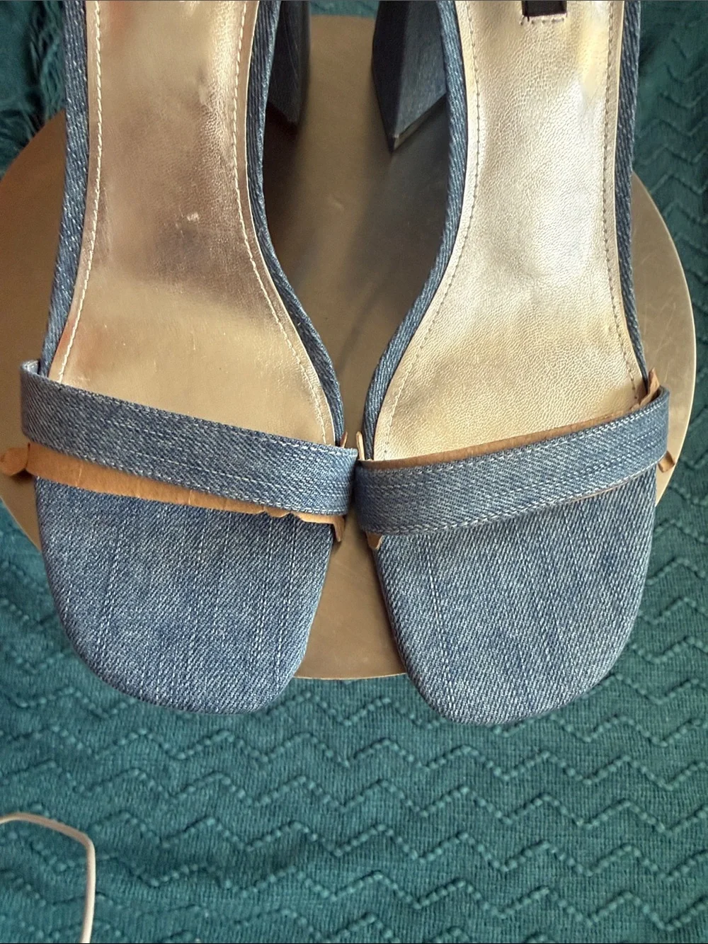 NWOT Nine West Denim Blue Ankle-Strap Heeled Sandals